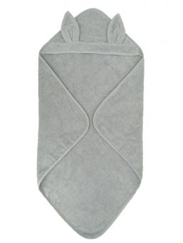 Light-colored hooded towel for babies to shower and bath tubs moments.