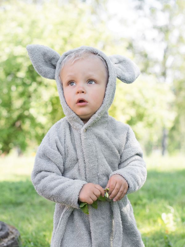 Super soft and luxurious Summerville bathrobe with adorable bunny ears.