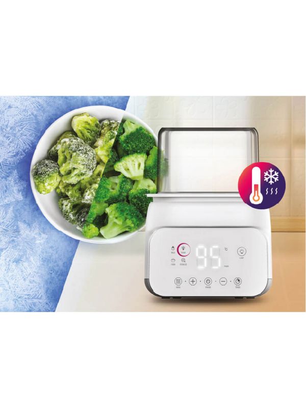 Neno Vita sterilizer and bottle warmer. Neno Vita combines 4 different functions: sterilization, heating meals and milk, reheating them and defrosting.