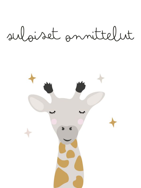 Greeting card giraffe - suloiset onnittelut