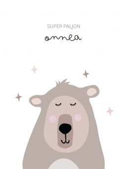 Greeting card bear - super paljon onnea