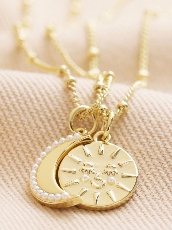Mother & Child - Sun and Moon Necklaces in Gold