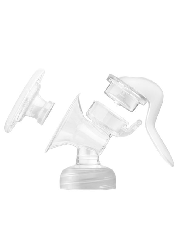 AVENT Natural Manual breast pump has a unique design, so your milk flows directly from your breast into the bottle, even when you are sitting up straight. This means you can sit more comfortably when pumping. Cleaning is easy, thanks to the small number of separate parts. All parts are dishwasher proof.