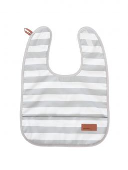 Baby Wallaby's stylish bib for baby. The bib is waterproof and soft. It is easy to wipe the food stains and it is wonderfully soft, so you can easily put it to your diaper bag. Bib is easy to attach with a velcro strap.