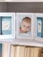 Babyprints Deluxe - triple frame for handprints and footprints + photo, white