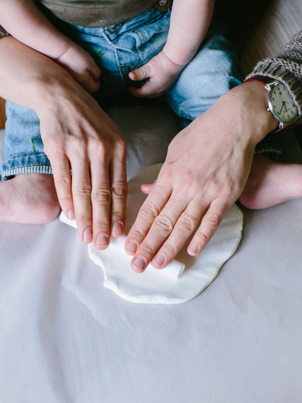 Babyprints Deluxe - triple frame for handprints and footprints + photo, white