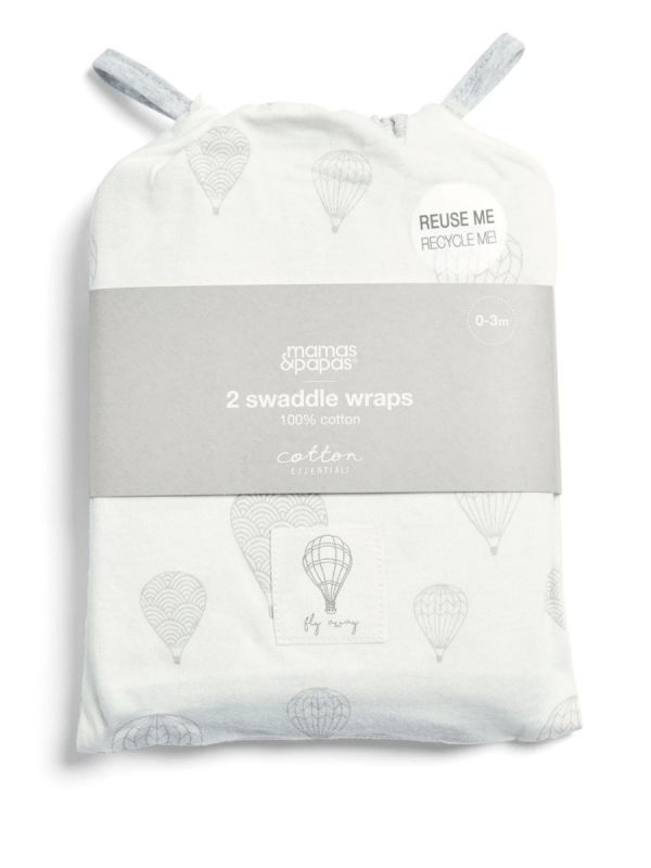 Mamas & Papas lovely light swaddles 0-3 months. 2-Pack.