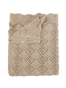 BIBS Wavy Knitted Blanket baby nap blanket, dark beige