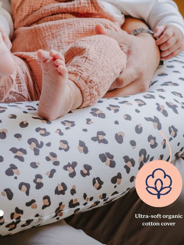 Buddy nursing pillow / body pillow, leopard cream
