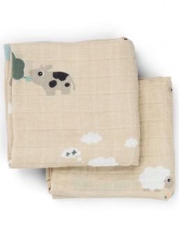 Burp cloth 2-pack 70x70 - Tiny farm - Done By Deer