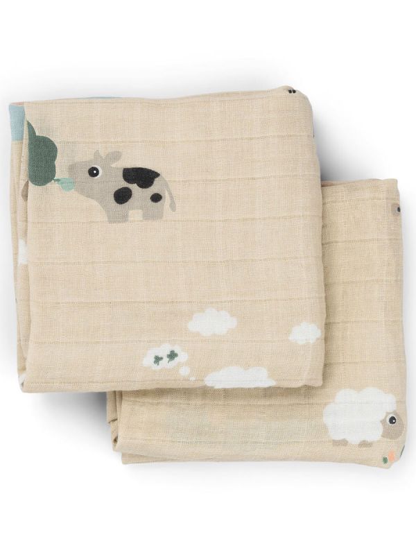 Burp cloth 2-pack 70x70 - Tiny farm - Done By Deer