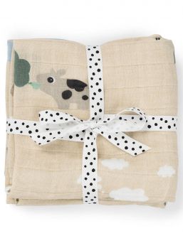 Burp cloth 2-pack 70x70 - Tiny farm - Done By Deer