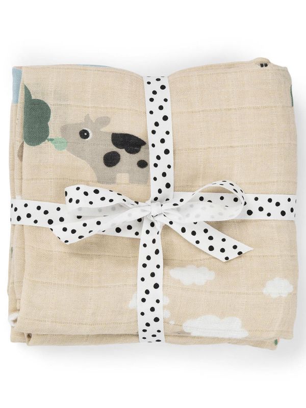 Burp cloth 2-pack 70x70 - Tiny farm - Done By Deer