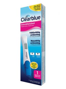 Clearblue DIGITAL pregnancy test with smart countdown is the only pregnancy test that gives you security from start to finish. With a robust and 50% wider sampling tip, a unique built-in smart countdown to the result.