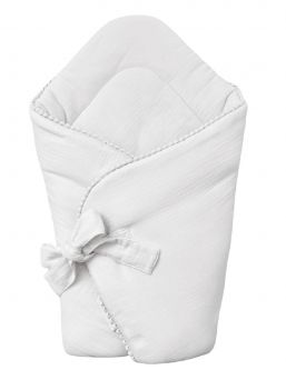 Cotton & Sweet - muslin baby horn with bubbles, white