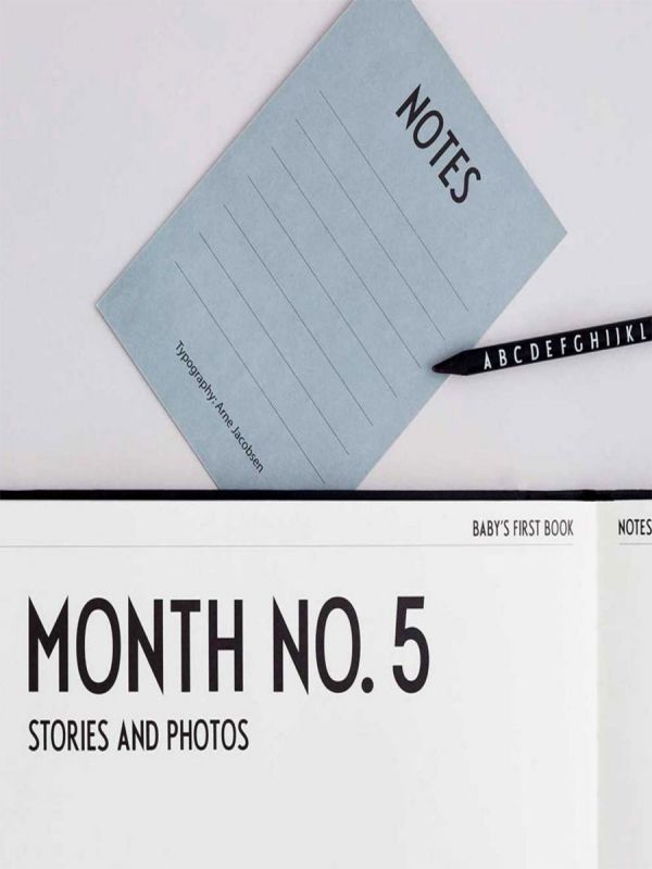 Design Letters - Baby´s First Book babybook, Black