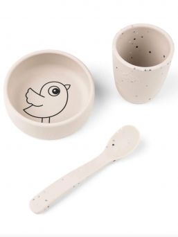 Done By Deer - Silicone first meal set - Birdee - Sand