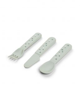 Done By Deer - Foodie cutlery set Happy dots, green