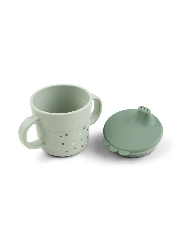Done By Deer - Foodie spout cup Happy dots, green