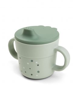 Done By Deer - Foodie spout cup Happy dots, green