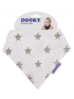 Dooky - bandana bib, silver star