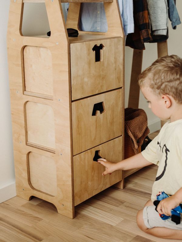 Duck Woodworks - Children wardrobe with drawers