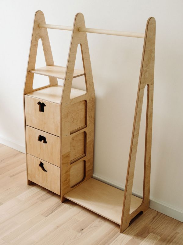 Duck Woodworks - Children wardrobe with drawers