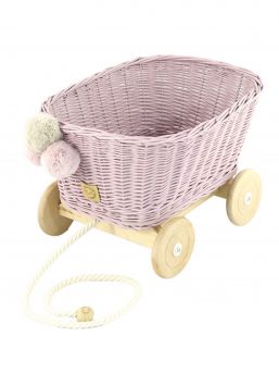 Lilu doll pull cart, dirty pink