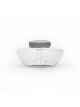 Reusable, BPA free Elvie bottles (150 ml) to collect and store your breast milk.