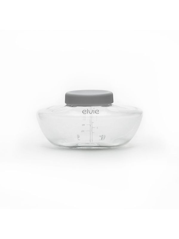 Reusable, BPA free Elvie bottles (150 ml) to collect and store your breast milk.