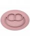 Mini Mat Bowl + Dining Tray, Blush | EZPZ. EzPz Mini Mat children’s bowl and dining tray stays on the table thanks to the suction cup feature, which means less tipped and tossed bowls.