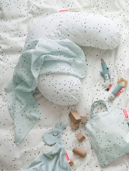 Done By Deer stylish monchrome nursery pillow.