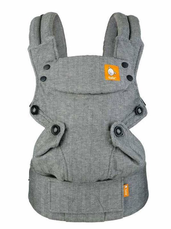 TULA Explore Baby Carrier. Multiple positions to carry baby including front facing out, facing in, and back carry. Each position provides a natural, ergonomic position.