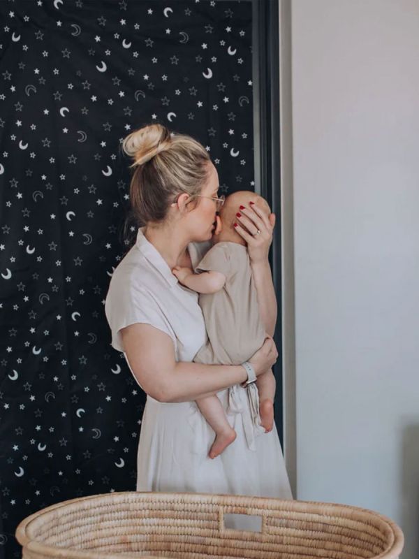 GroAnywhere Blind Stars and Moon, Large - Blackout Blind with Suction Cups 