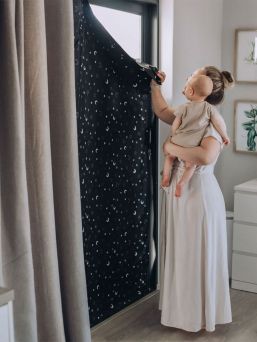 GroAnywhere Blind Stars and Moon, Large - Blackout Blind with Suction Cups 
