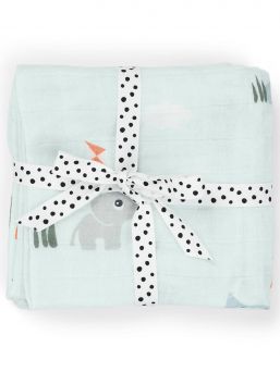 Burp cloth 2-pack 70x70 - Playground Blue - Done By Deer