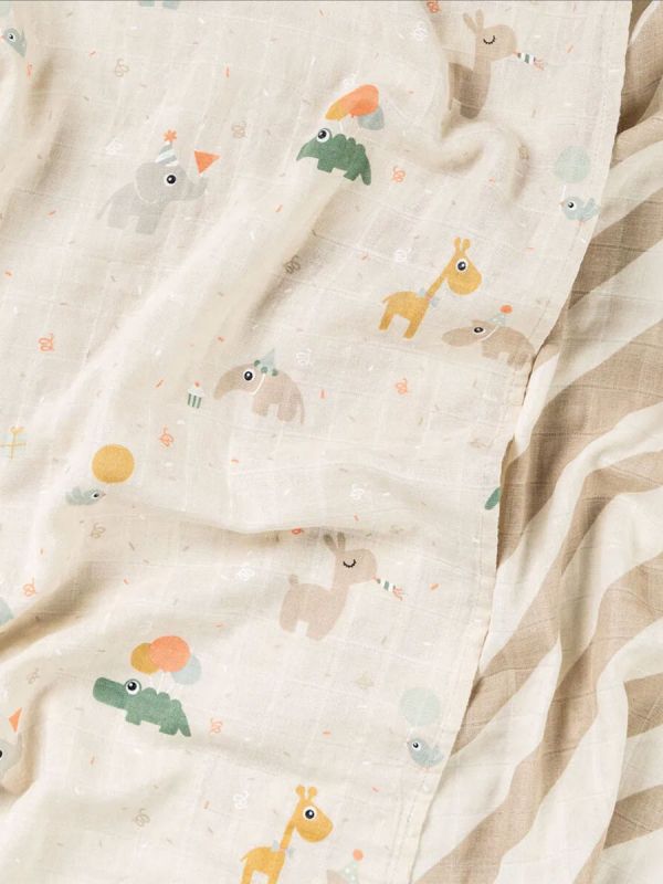 Burp cloth 2-pack 70x70 - Celebration Sand – Done By Deer