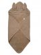 Towel with hood for baby, rabbit warm taupe