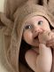 Towel with hood for baby, rabbit warm taupe