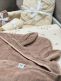 Towel with hood for baby, rabbit warm taupe