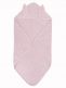 Towel with hood for baby, rabbit pink