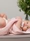 Towel with hood for baby, rabbit pink