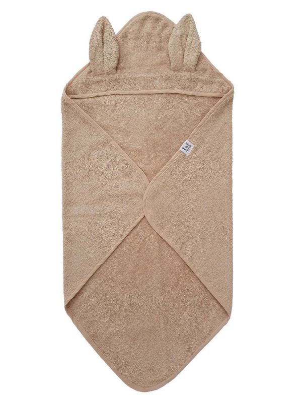 Towel with hood for baby, rabbit sand