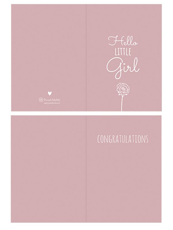 Greeting card Hello Little Girl