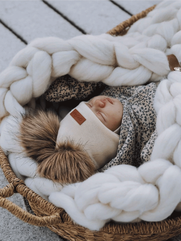Beautiful light baby merino wool footmuff