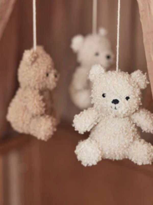 Jollein teddy bear mobile for babies, Natural/Biscuit