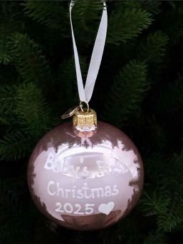 Christmas ball Baby's First Christmas 2025 - baby's first decoration, pink