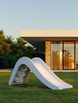 Jupiduu White Dolphin slide for outdoor use