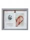 Hand and footprint frame My First with ink, grey