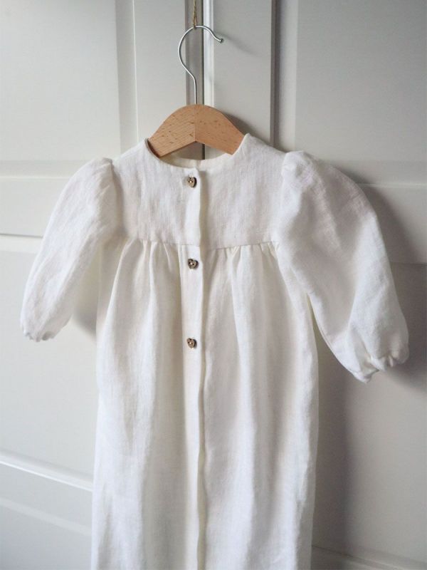Linen christening dress – Timeless and handmade christening dress for baby